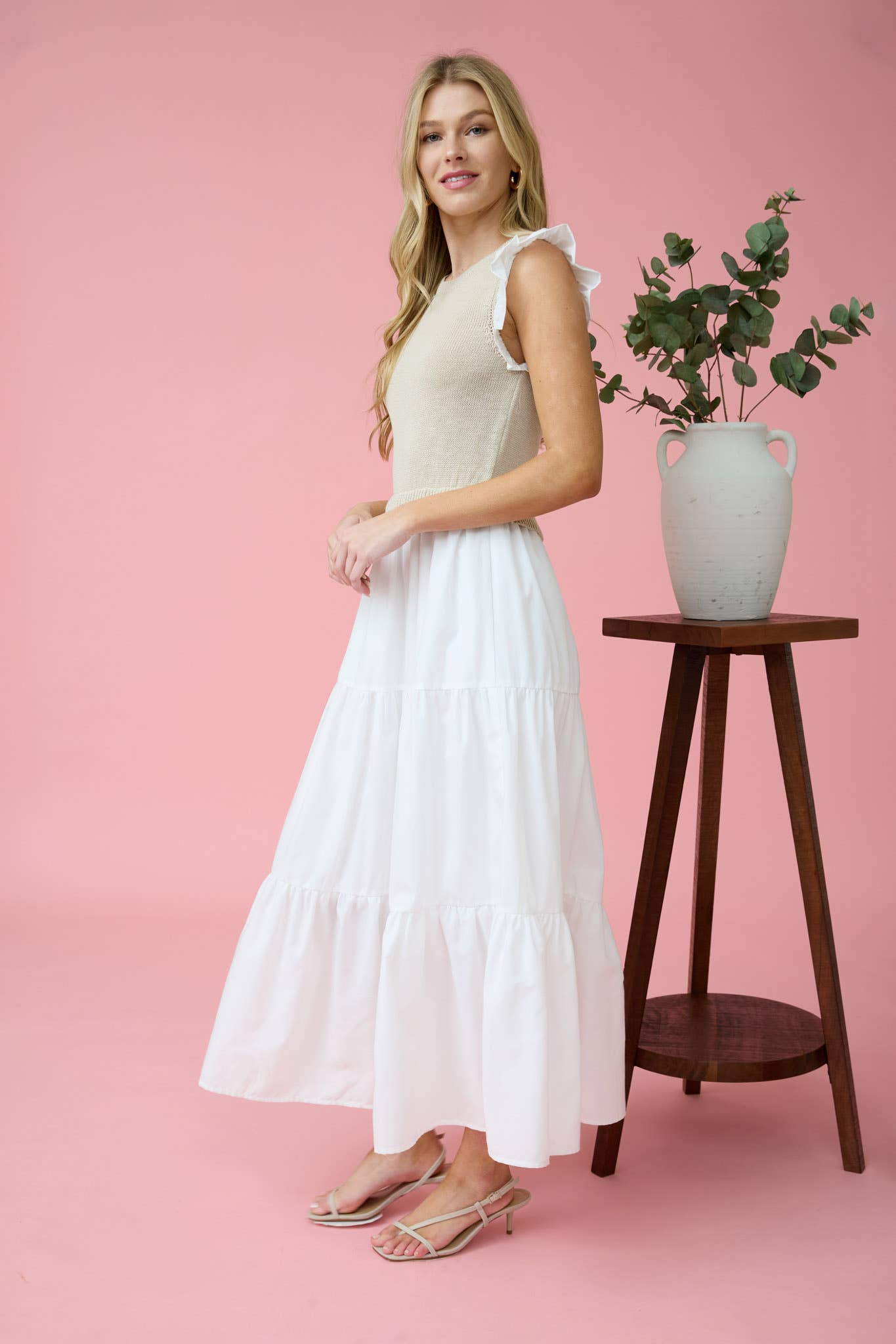 SWEATER VEST MIDI DRESS