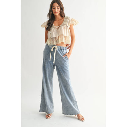 CST10128J LACE-TRIMMED BLOUSE