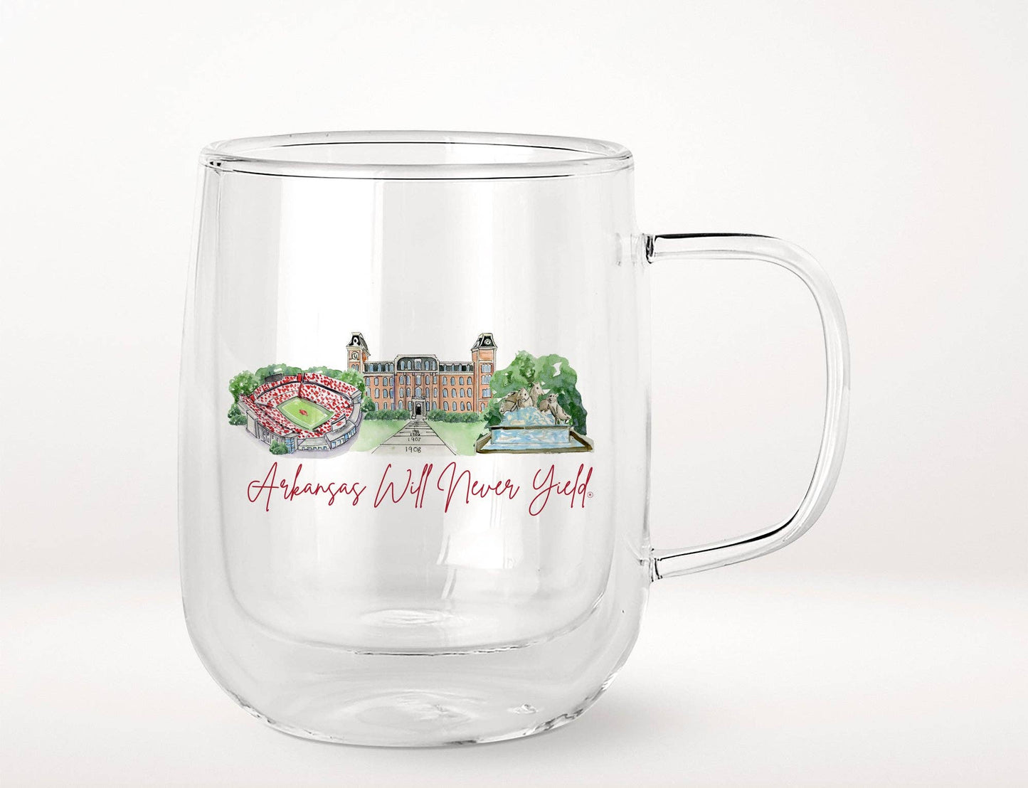 Arkansas Landmark Glass Mug