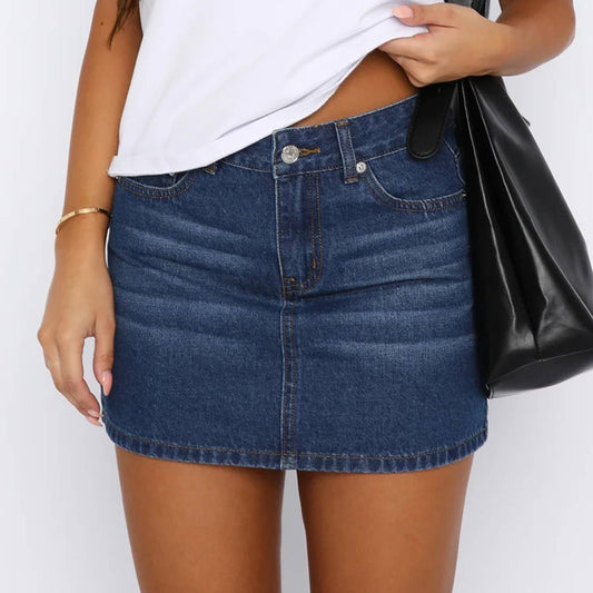 Vintage Stretch Slim Fit Denim Mini Skirt