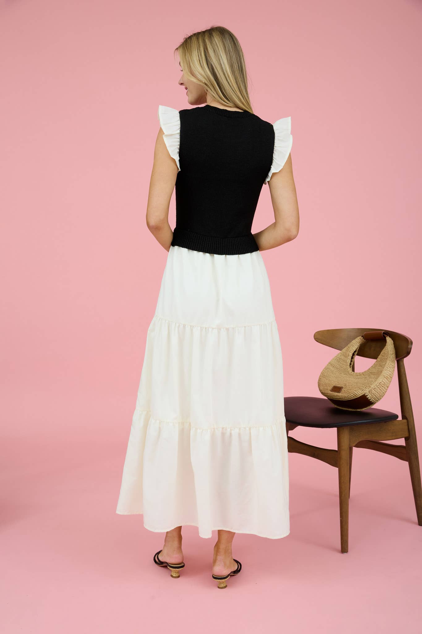 SWEATER VEST MIDI DRESS