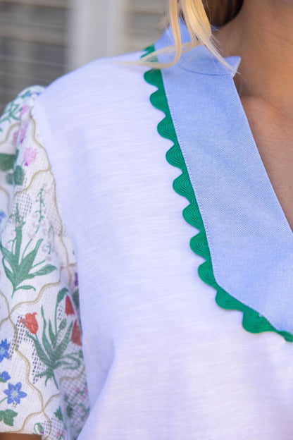 Textured Floral Bubble Sleeve