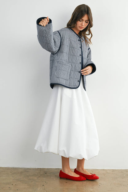 Buttoned Quilted Puffer Jacket