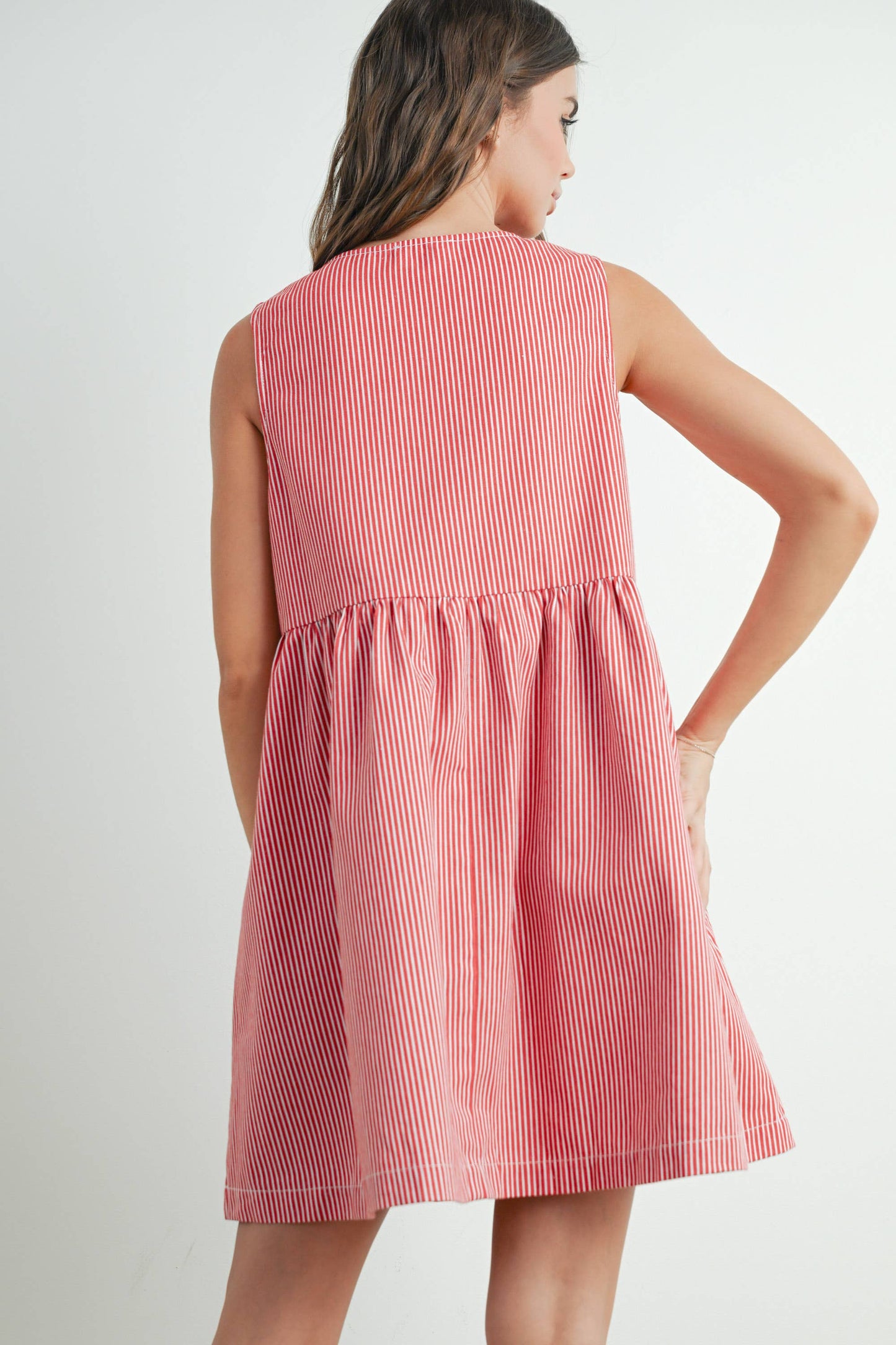 Mini Red Stripe Bowknot Dress