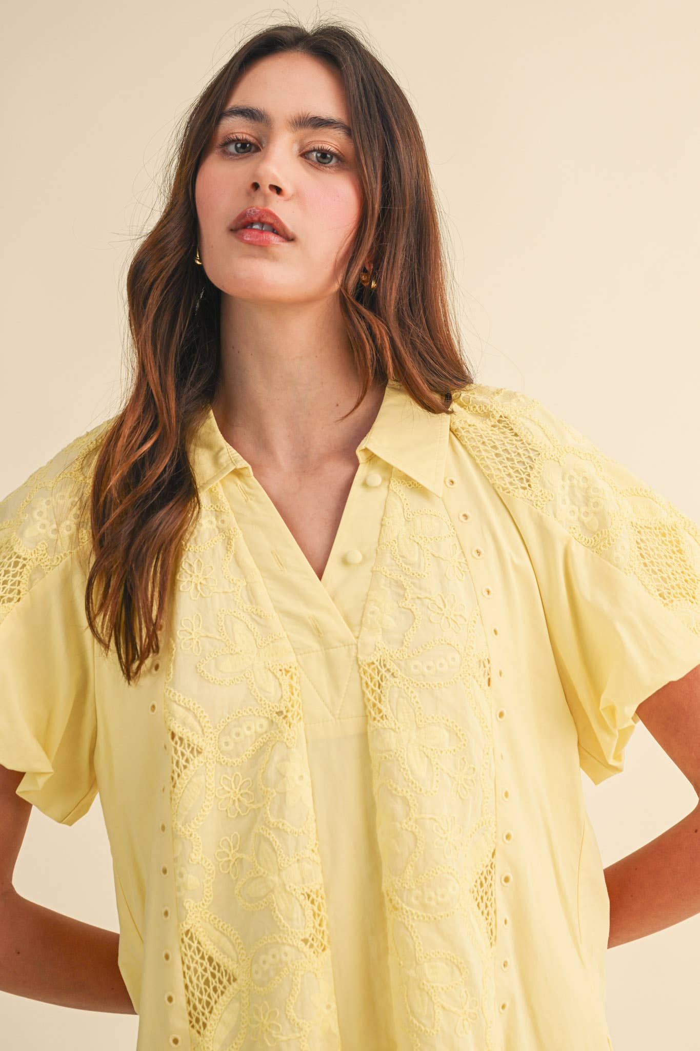 Floral Embroidery Mini Dress