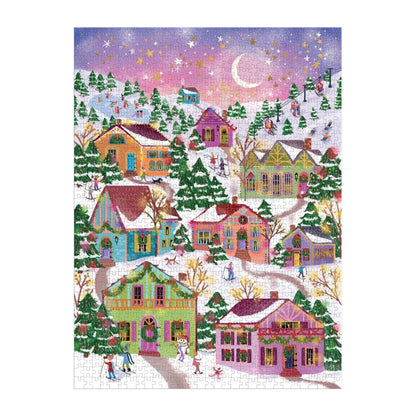 Joy Laforme Snowcap Village 1000 Piece Foil Puzzle