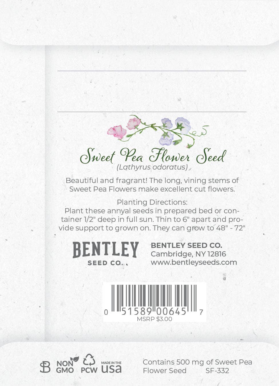 Happy Birthday Sweet Pea - Sweet Pea Seed Packets