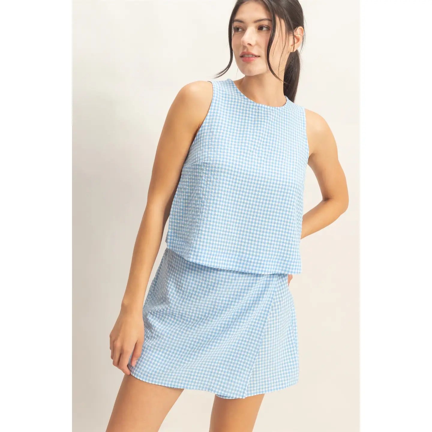 Gingham Blue Set
