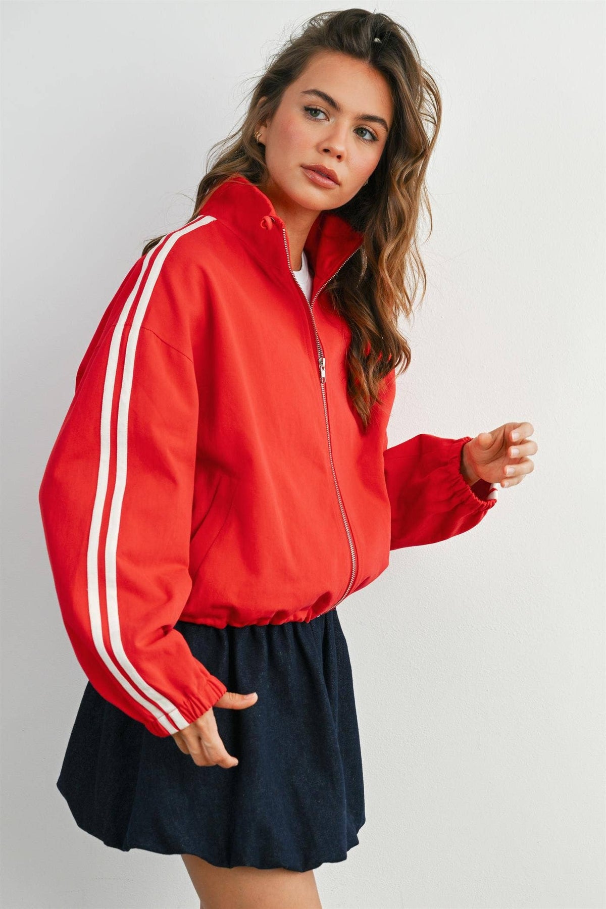 The Marina Stripe Twill Track Jacket