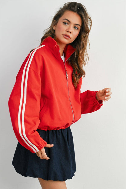 The Marina Stripe Twill Track Jacket