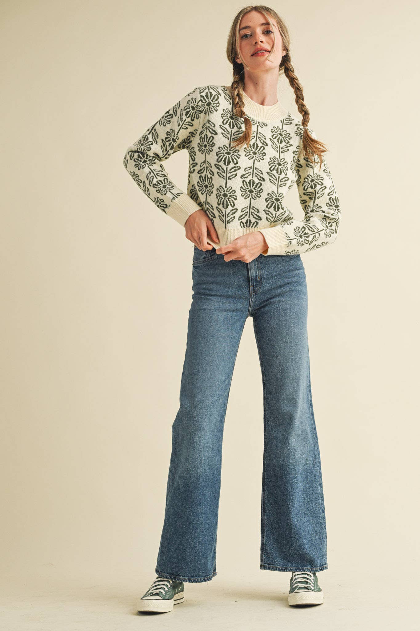 Floral Pattern Sweater