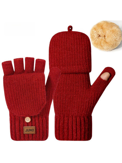 Fingerless Gloves with Mitten Flaps