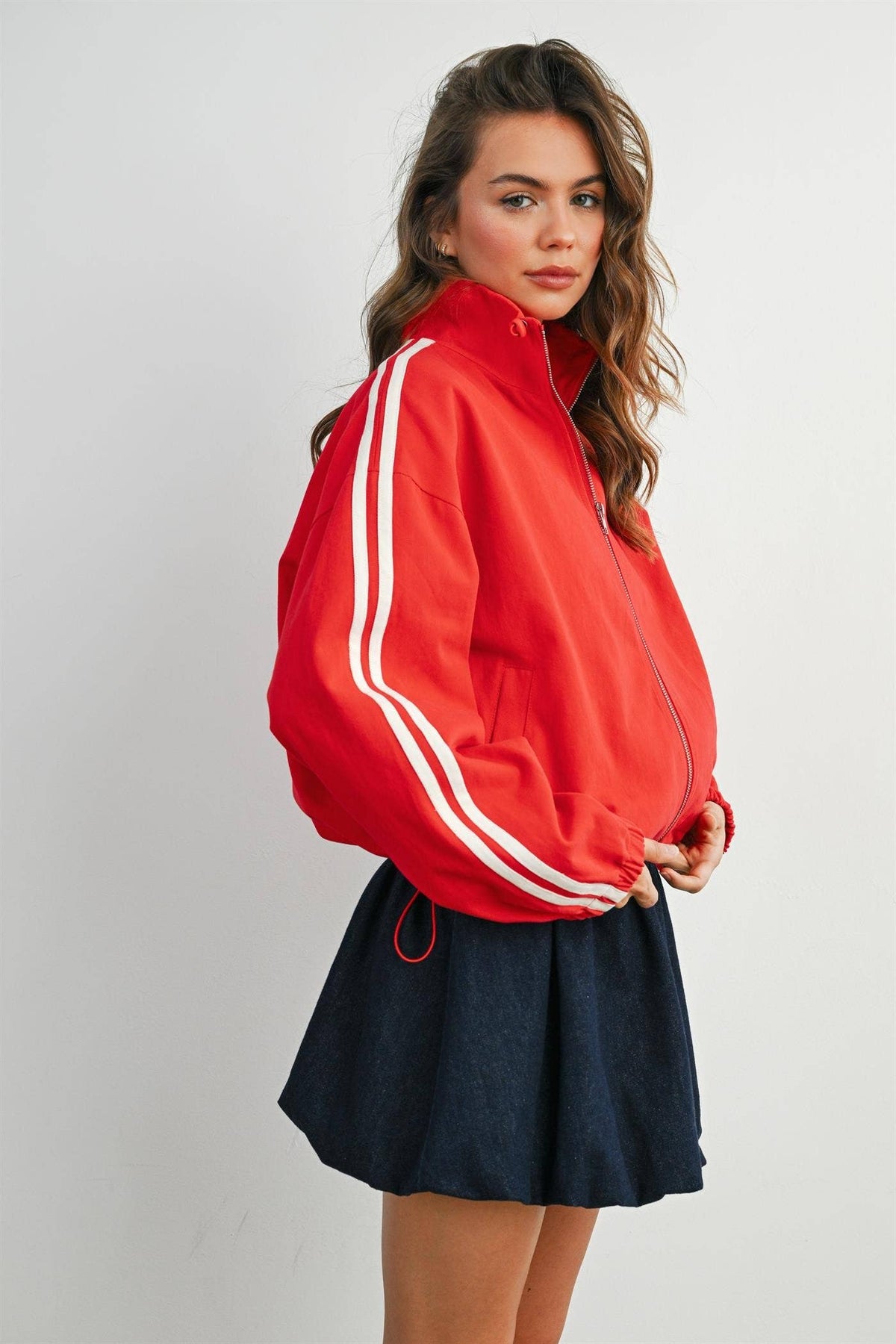 The Marina Stripe Twill Track Jacket