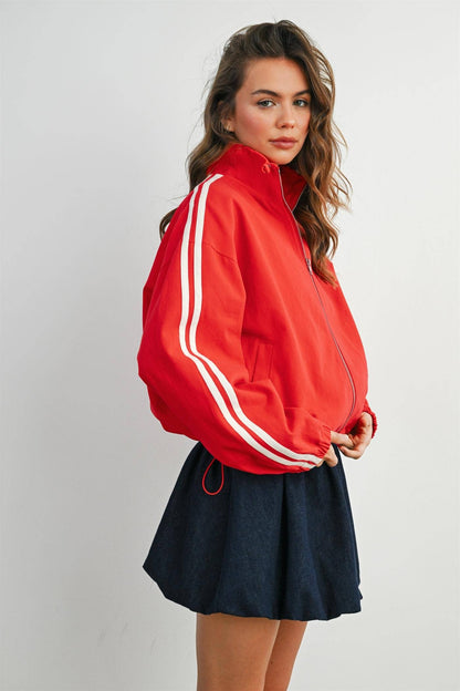 The Marina Stripe Twill Track Jacket