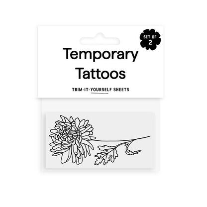 November Birth Flower - Chrysanthemum Temporary Tattoos