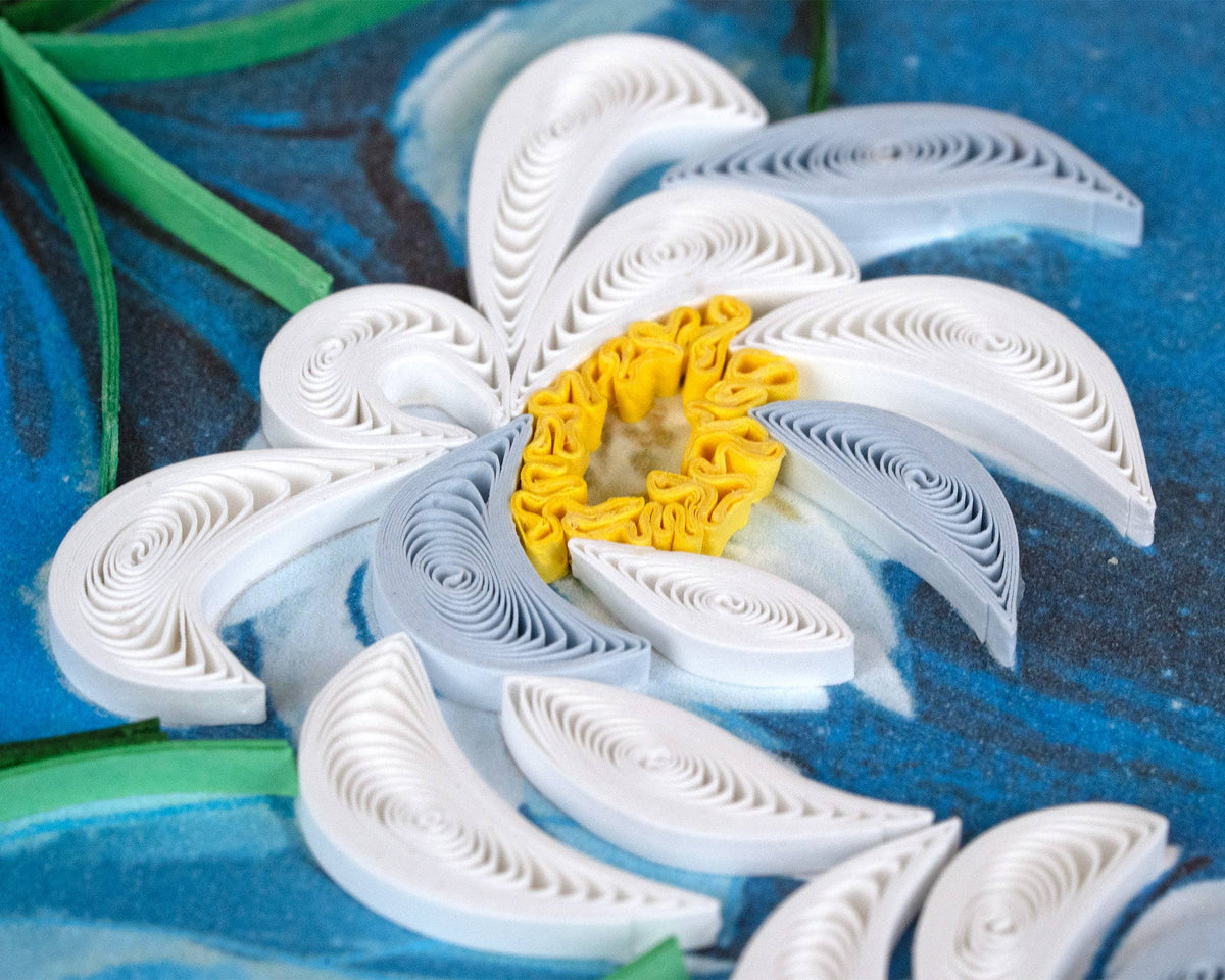 Quilled Lotus Pond Greeting Card