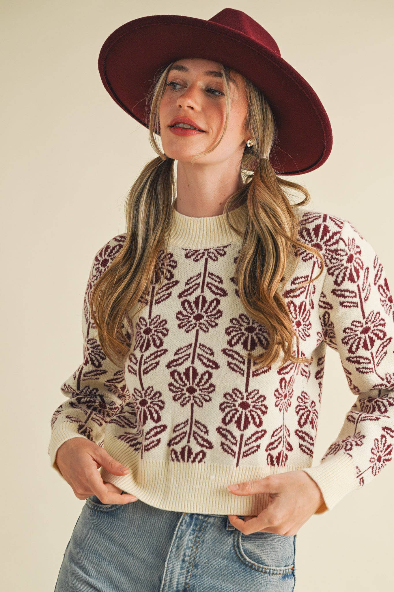Floral Pattern Sweater