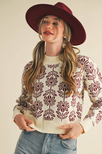 Floral Pattern Sweater