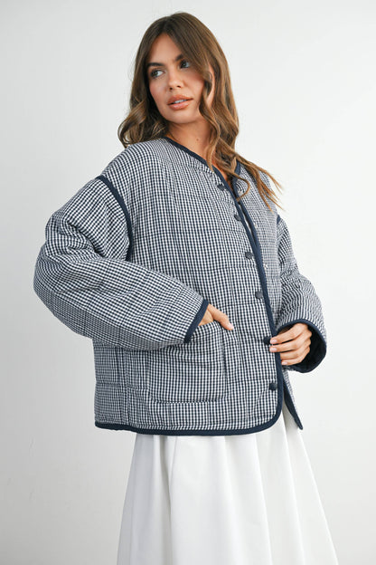 Buttoned Quilted Puffer Jacket