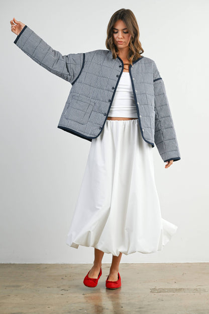 Buttoned Quilted Puffer Jacket
