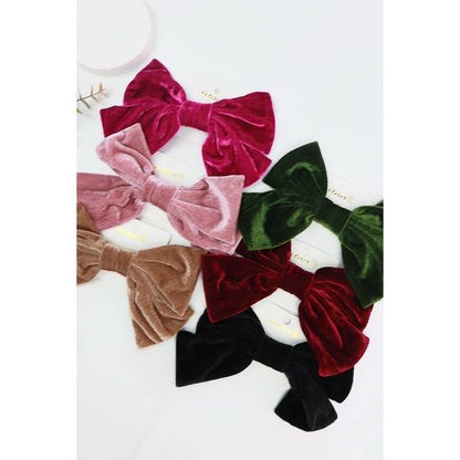 Large Velvet Bow Clip