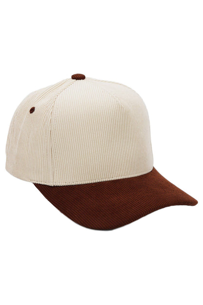 Premium Corduroy Beige Upper Baseball Cap