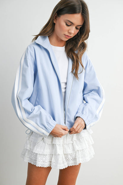 The Marina Stripe Twill Track Jacket