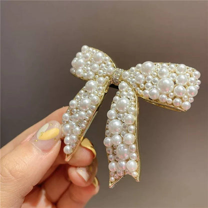 Pearl Bow Hair Clip