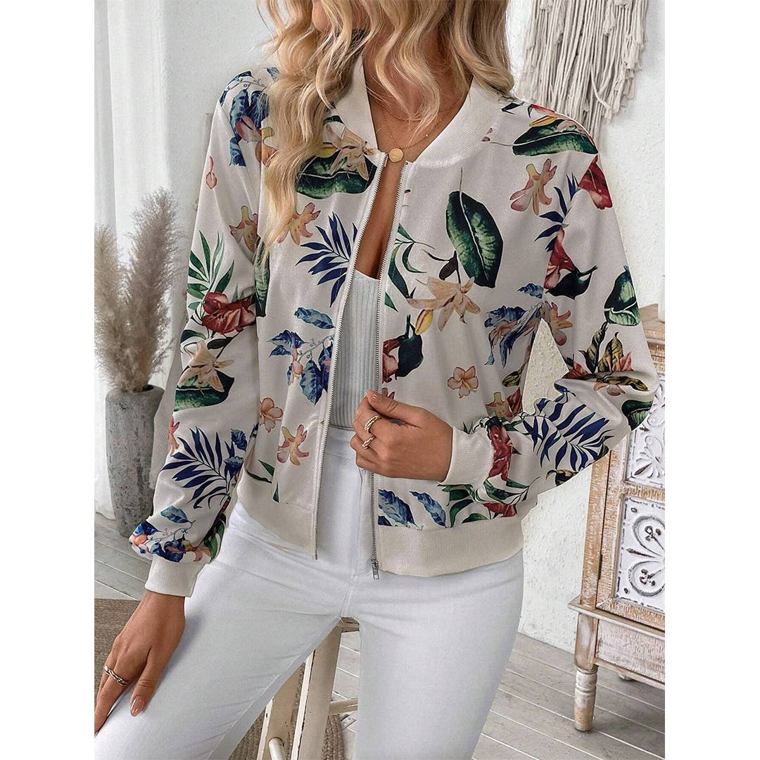 Fall Floral Print Jacket