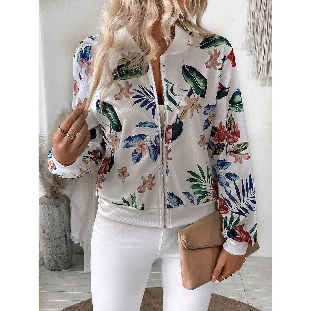 Fall Floral Print Jacket