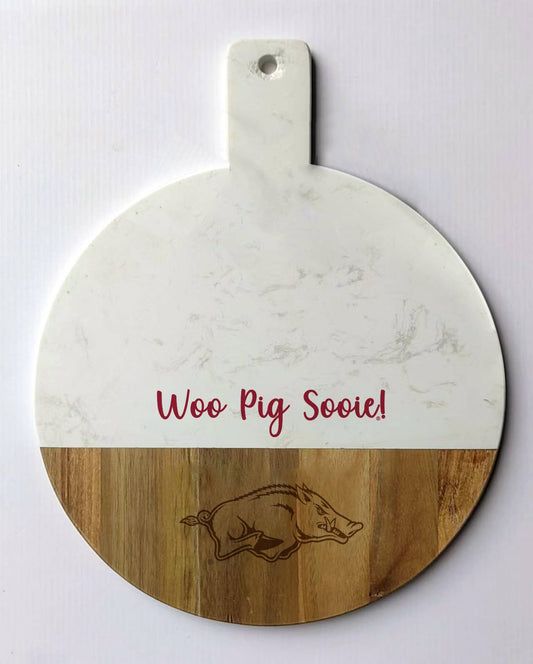 Arkansas Spirit Marble and Wood Charcuterie Board