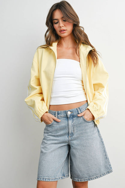 The Marina Stripe Twill Track Jacket