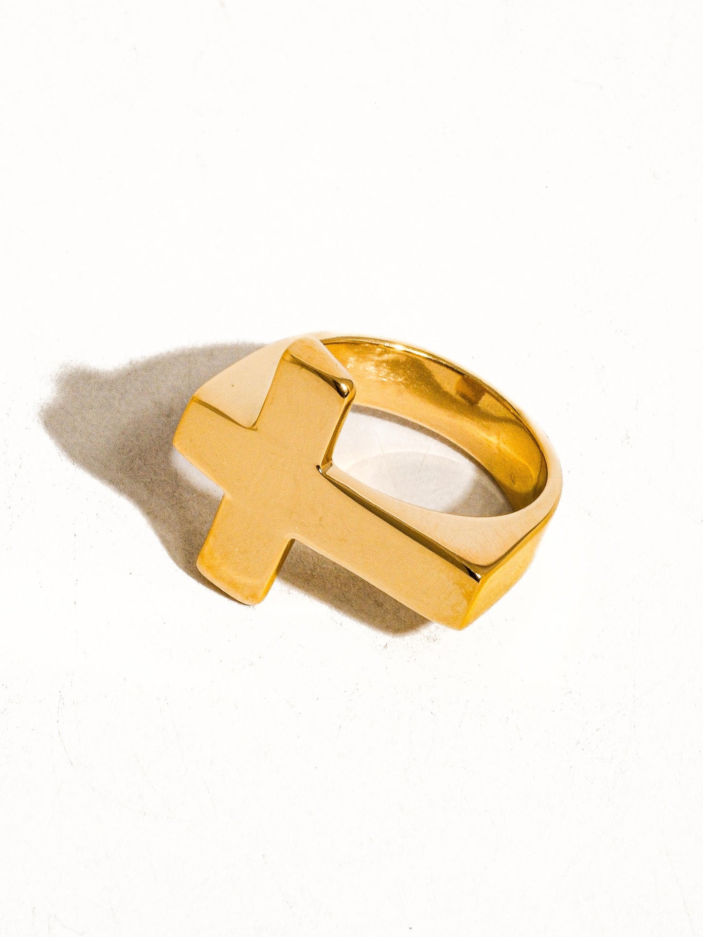 18k Gold Cross Ring