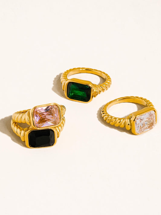 18k Gold Cz Cocktail Ring