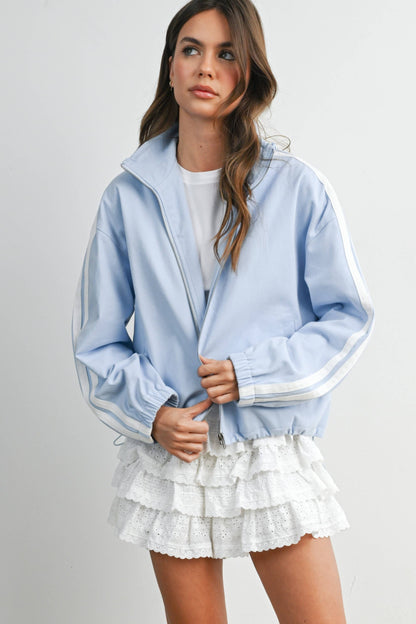 The Marina Stripe Twill Track Jacket