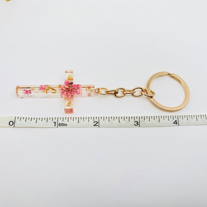Flower Cross Keychain