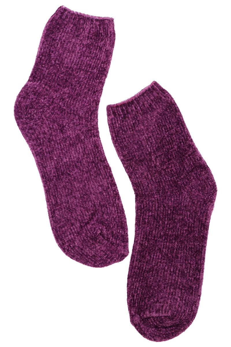 Velvety Chenille Knitted Quarter Socks