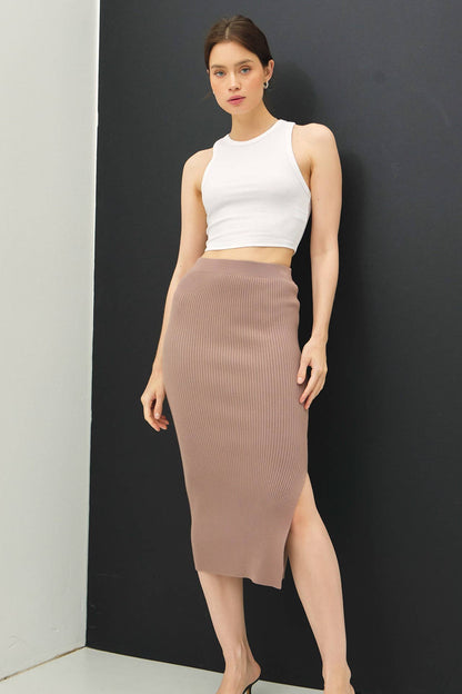 BODYCON MIDI SWEATER SKIRT