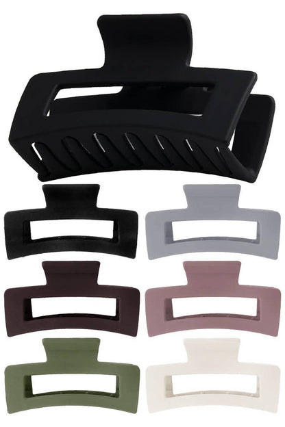 Matte Neutral Wide Block Y2k Clip Hair Claw