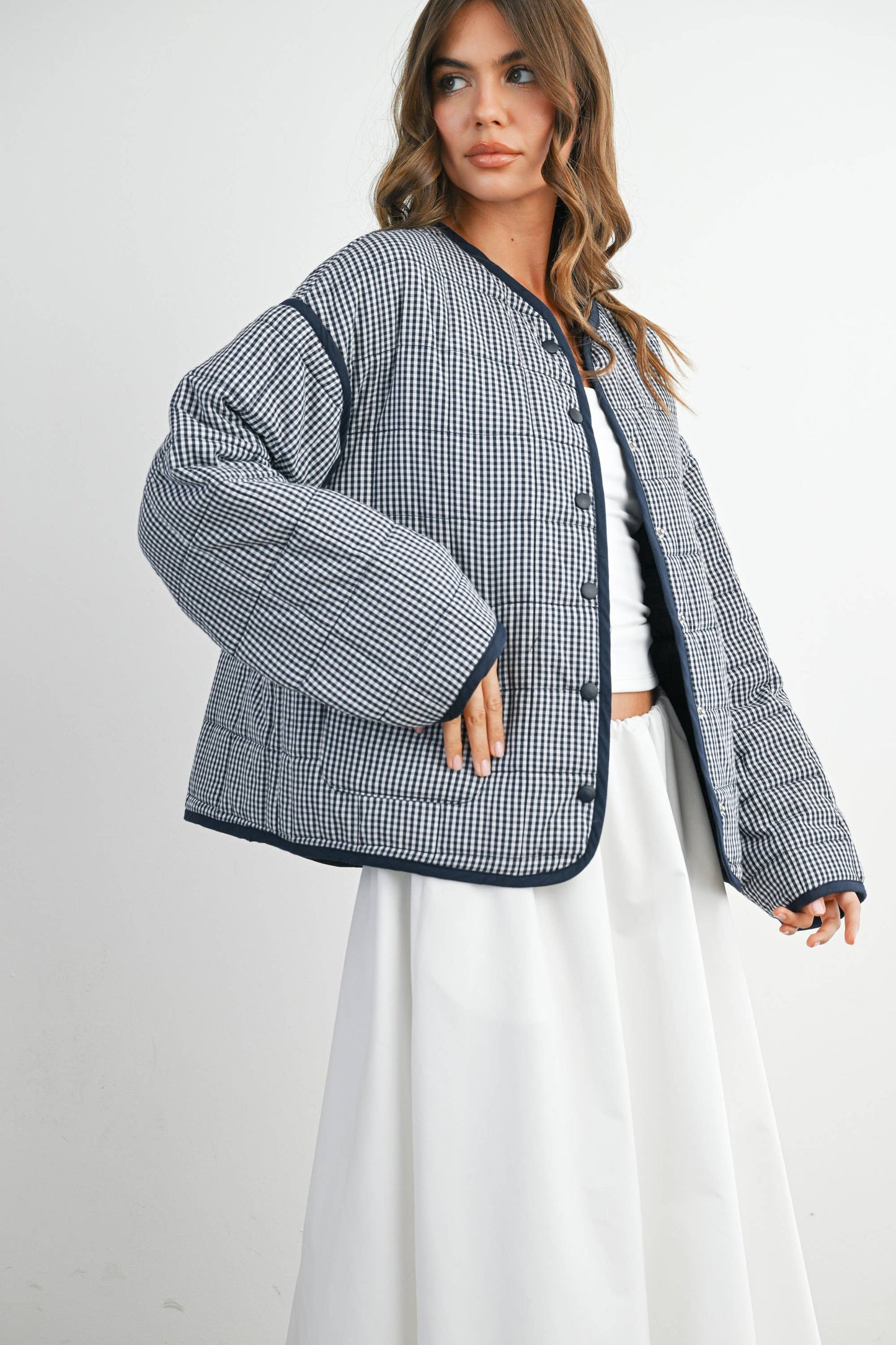 Buttoned Quilted Puffer Jacket
