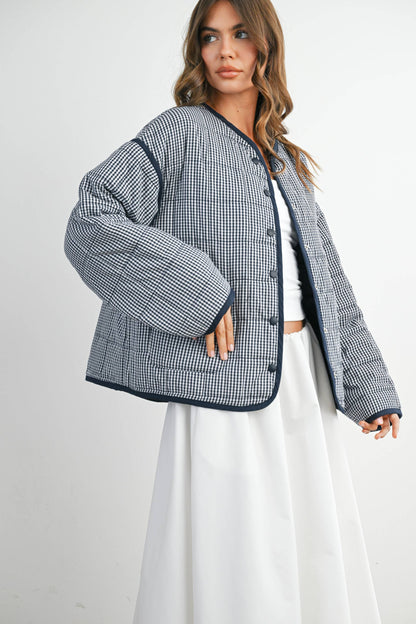 Buttoned Quilted Puffer Jacket