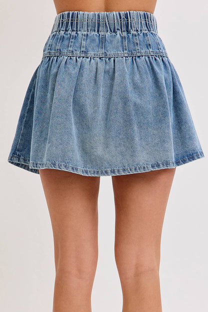 HIGH WAISTED MINI DENIM SKIRT