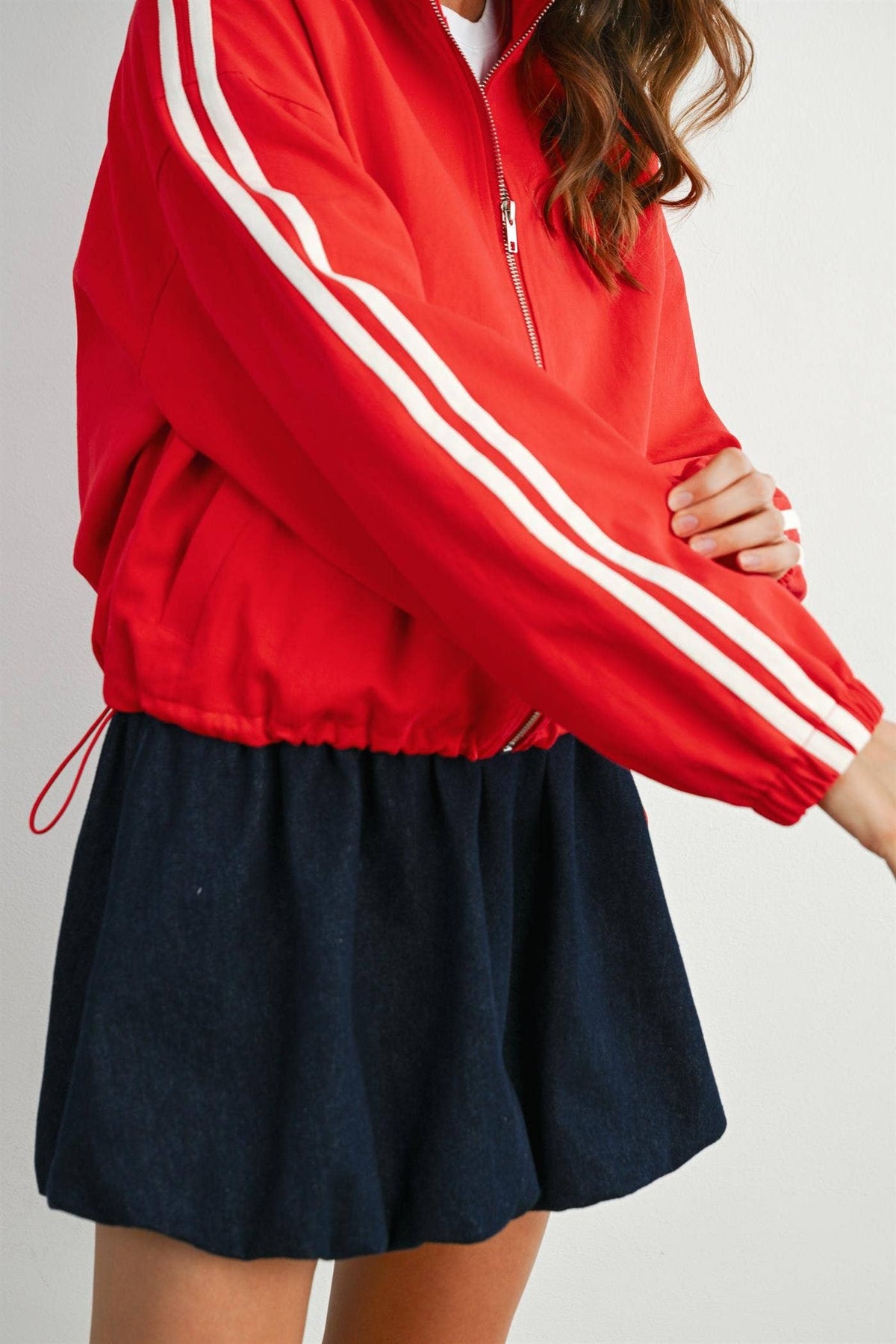 The Marina Stripe Twill Track Jacket