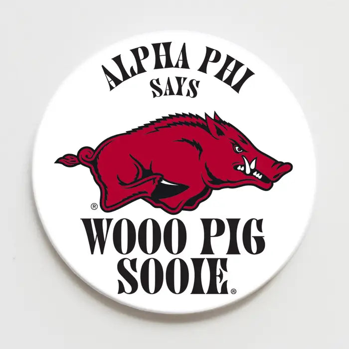 University of Arkansas Sorority Wooo Pig Button