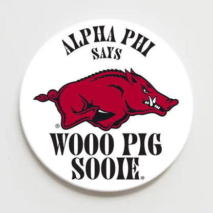 University of Arkansas Sorority Wooo Pig Button