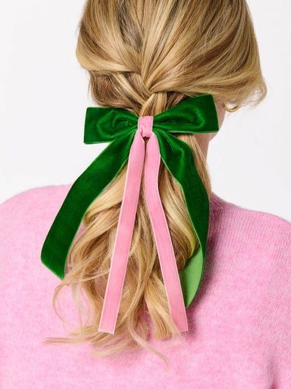 TWO-TONE VELVET BOW CLIP