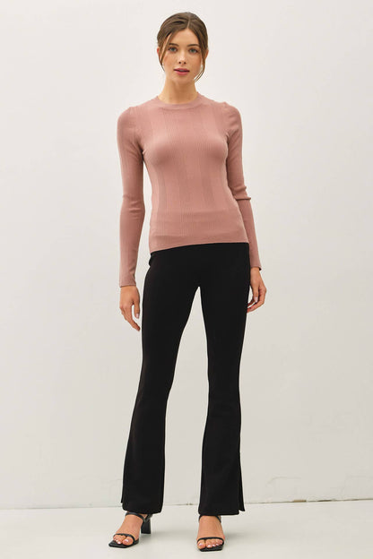 BASIC PATTERNED KNIT SWEATER