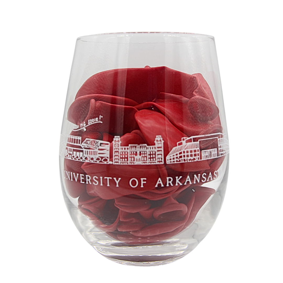 Arkansas Skyline Wine Glass