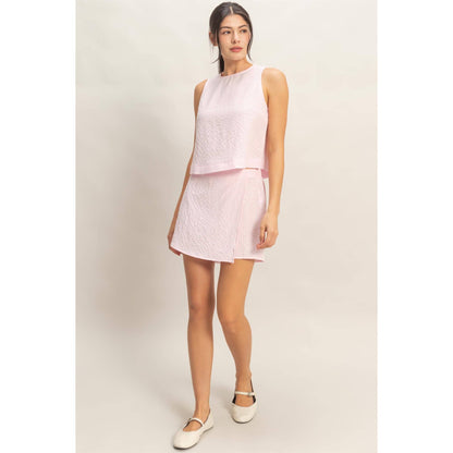 Gingham Checkered Sleeveless Top And Skort Set