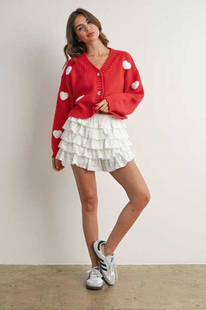 Ruffle Eyelet Mini Skort